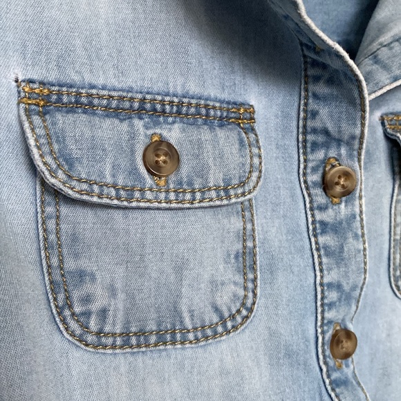 Kids OshKosh B’gosh chambray/denim long sleeves button down 1/4 A line, Size 5T - Picture 6 of 13